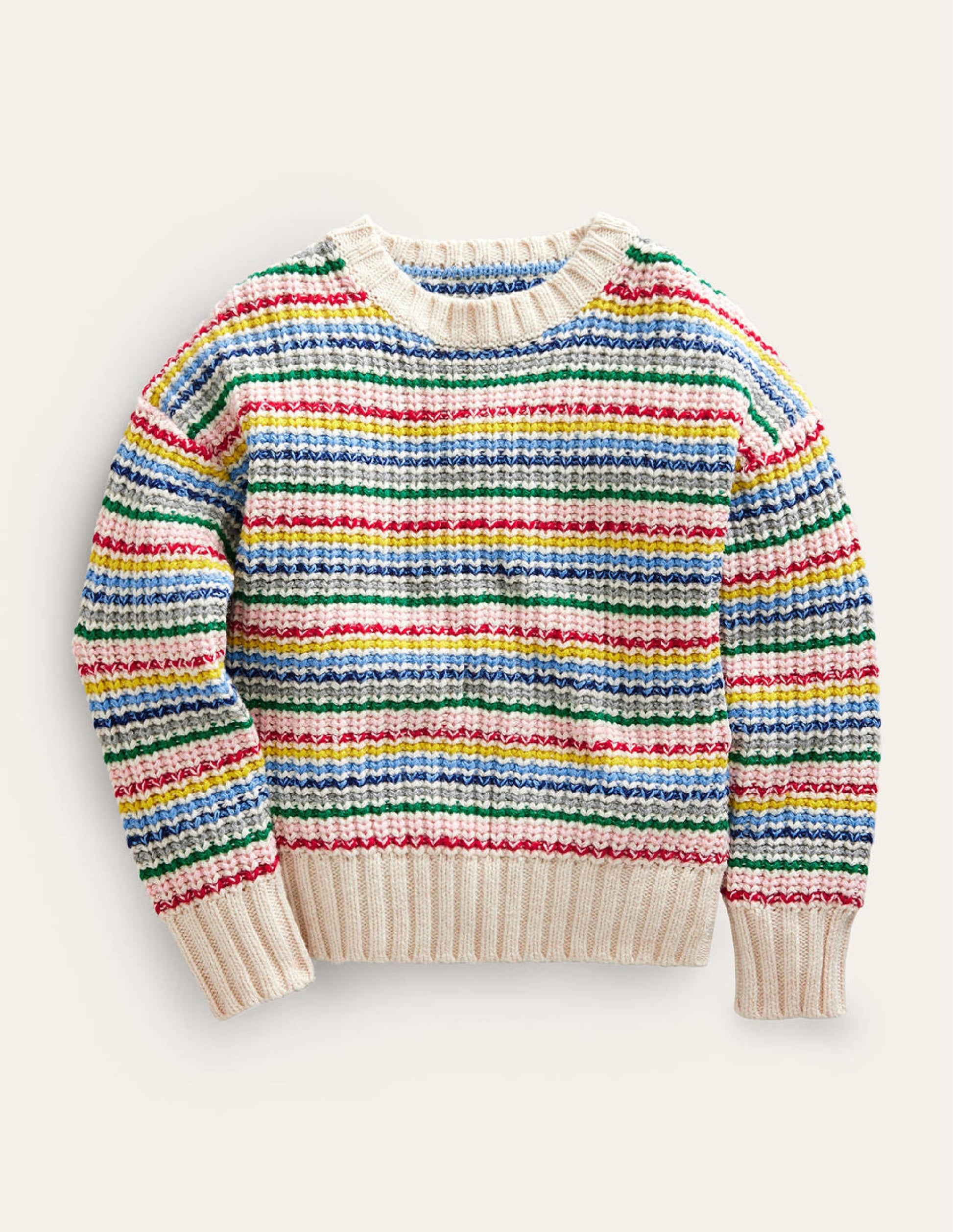 Chunky Striped Jumper-Ivory Multi Stripe-1