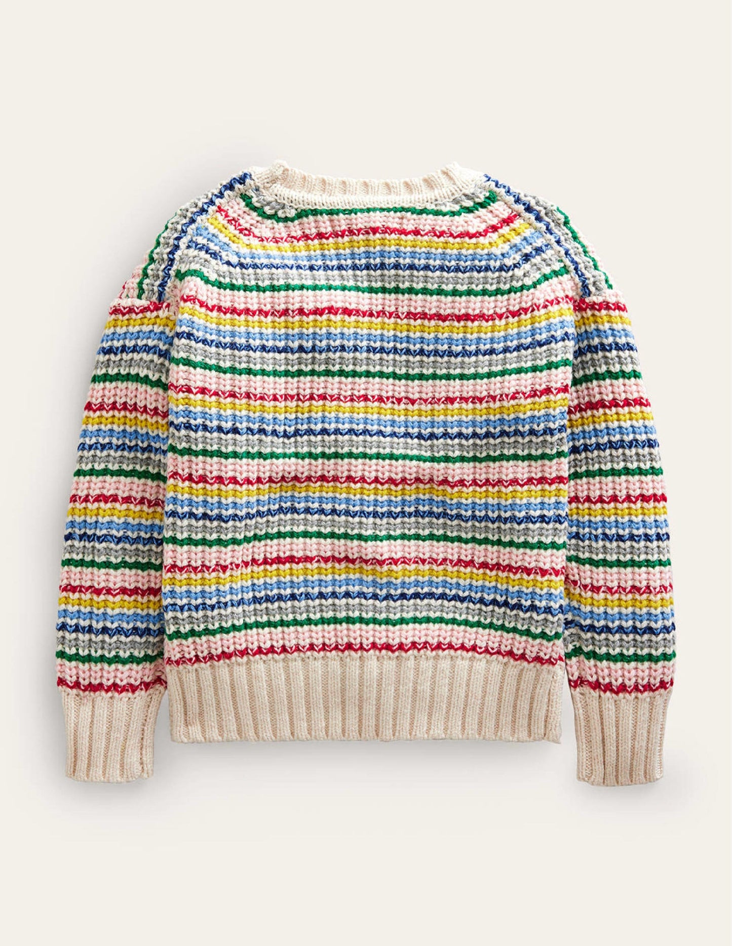 Chunky Striped Jumper-Ivory Multi Stripe