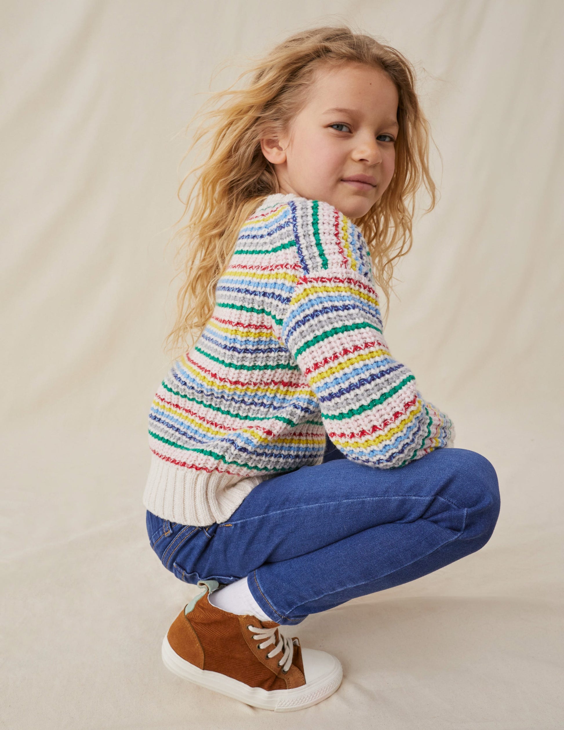 Chunky Striped Jumper-Ivory Multi Stripe-4