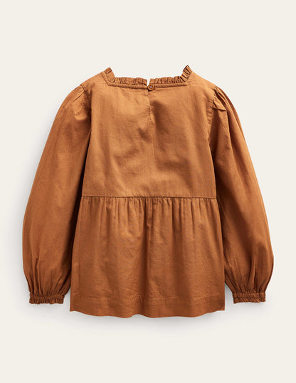 Pretty Lace Blouse-Butterscotch Brown-3