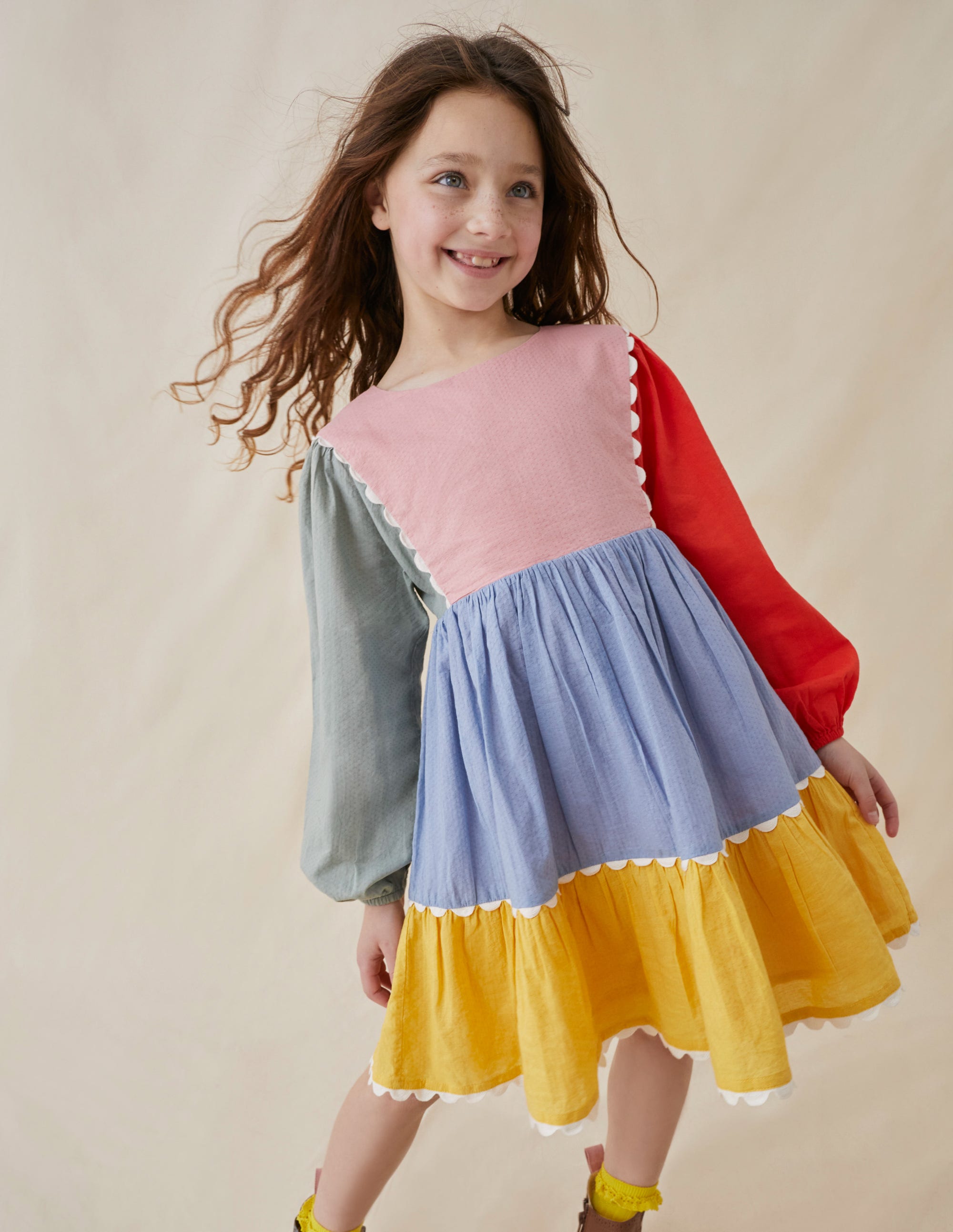 Tiered Scallop Dress-Multi - Image 4