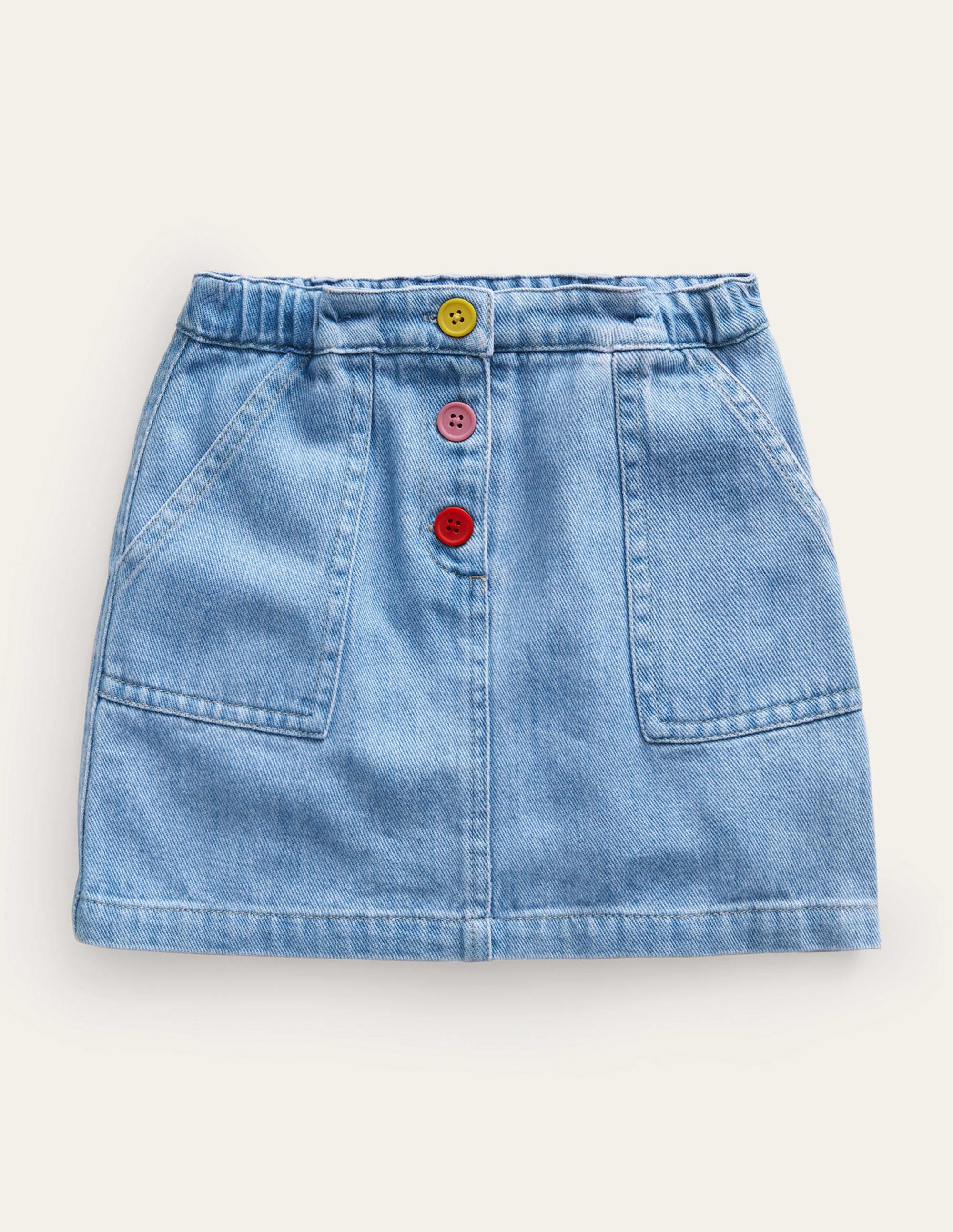 A-Line Mini Skirt-Light Denim Wash - Image 1
