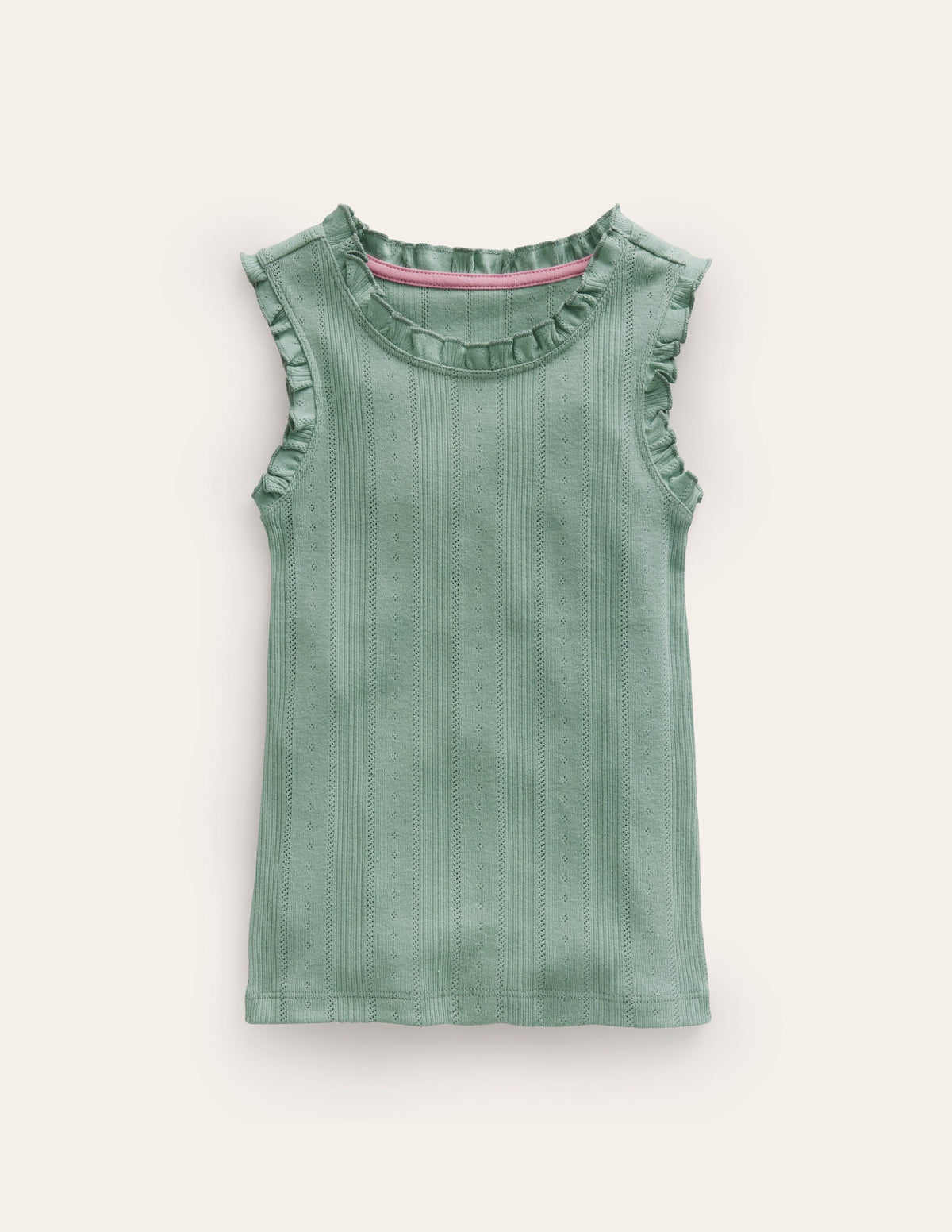Pointelle Vest-Smoke Green-1