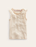Pointelle Vest-Ivory