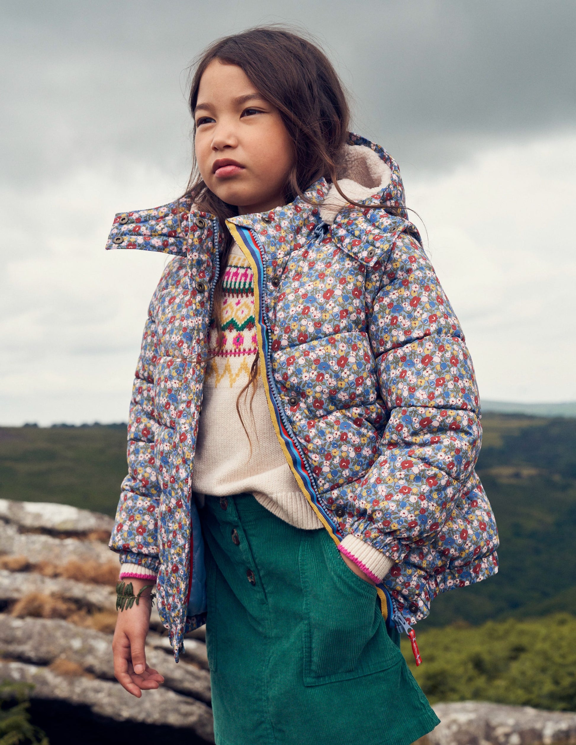 2-in-1 Padded Coat-Pebble Blue Flower Bud-1