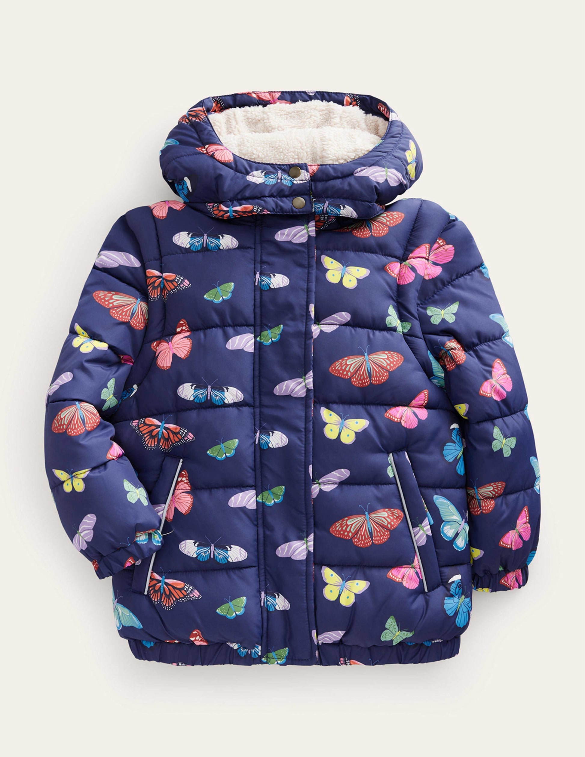 2-in-1 Padded Coat-Navy Butterflies-2