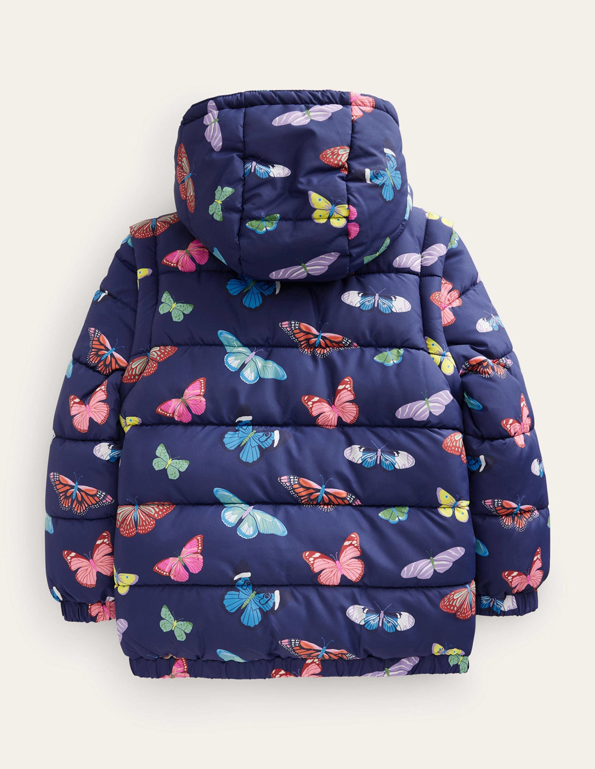 2-in-1 Padded Coat-Navy Butterflies-3