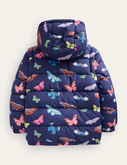 2-in-1 Padded Coat-Navy Butterflies-3