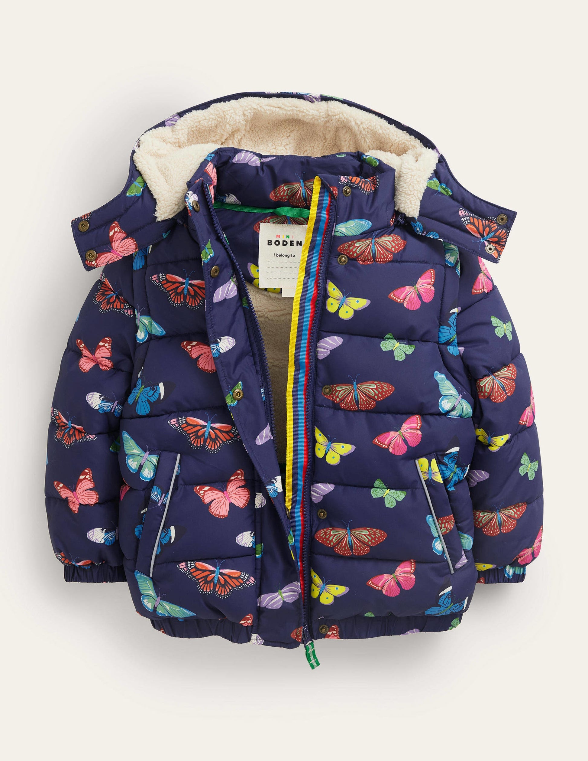 2-in-1 Padded Coat-Navy Butterflies-4