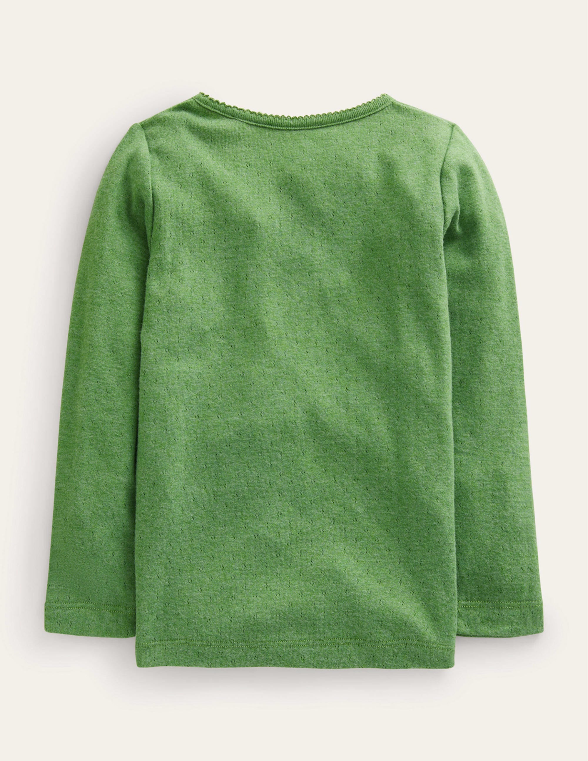 Henley Pointelle Top-English Ivy Green - Image 2