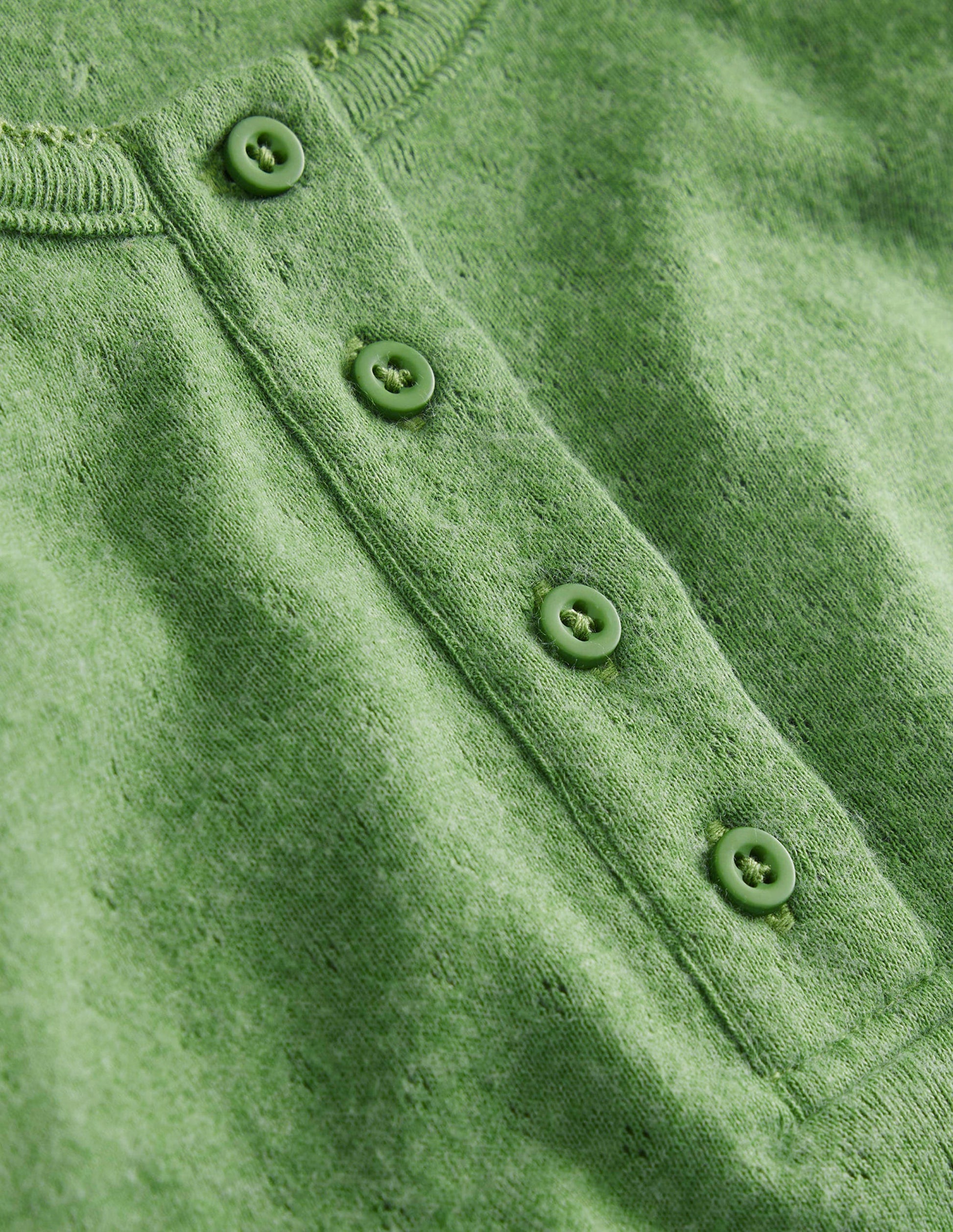Henley Pointelle Top-English Ivy Green-3
