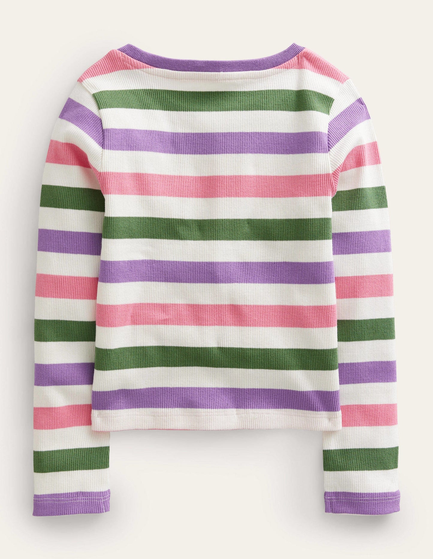 Cropped Long Sleeve T-shirt-Carousel/Aster