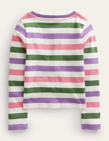 Cropped Long Sleeve T-shirt-Carousel/Aster-2