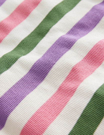 Cropped Long Sleeve T-shirt-Carousel/Aster-3