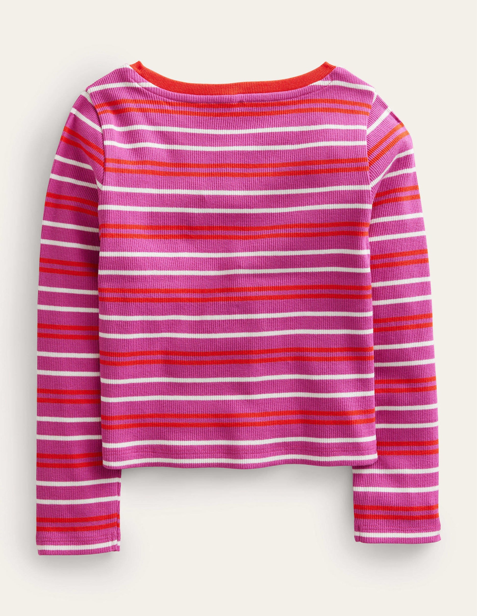 Cropped Long Sleeve T-shirt-Phlox Pink/Dahlia-2