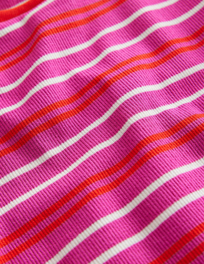 Cropped Long Sleeve T-shirt-Phlox Pink/Dahlia-3