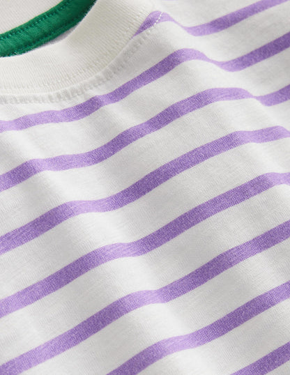 Boxy Short Sleeve Breton-Ivory/Aster Purple-3