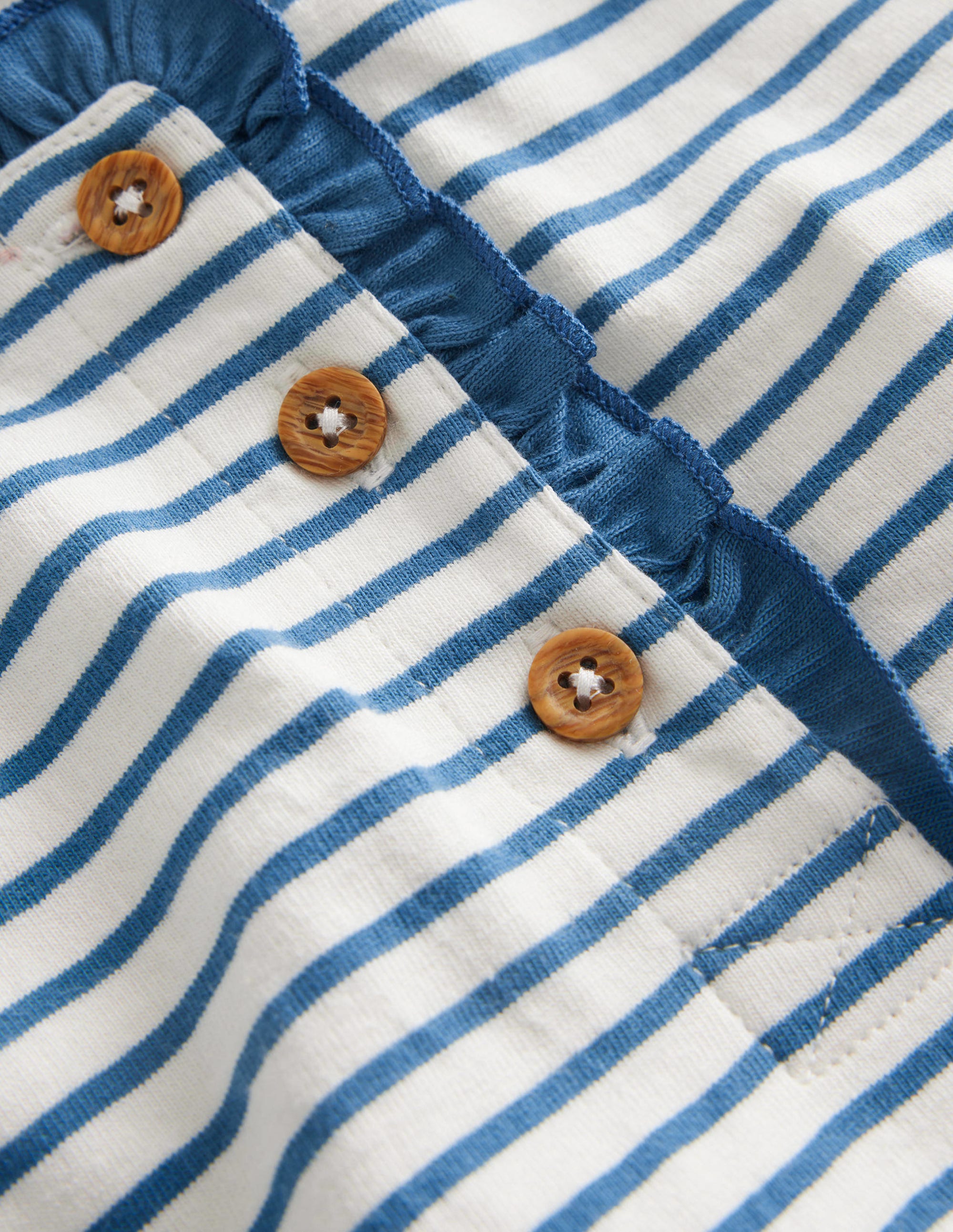 Henley Ruffle Breton Top-Ivory/Puddle Blue - Image 3