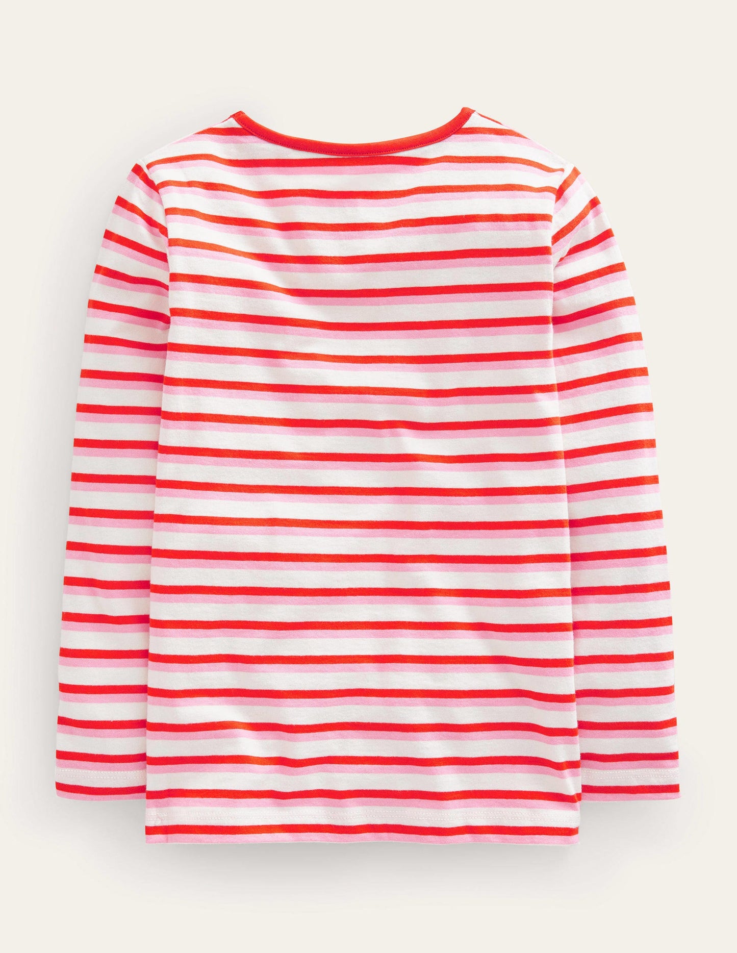 Logo Slub Long Sleeve T-shirt-Red/Pink Otters