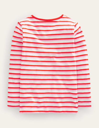 Logo Slub Long Sleeve T-shirt-Red/Pink Otters-2