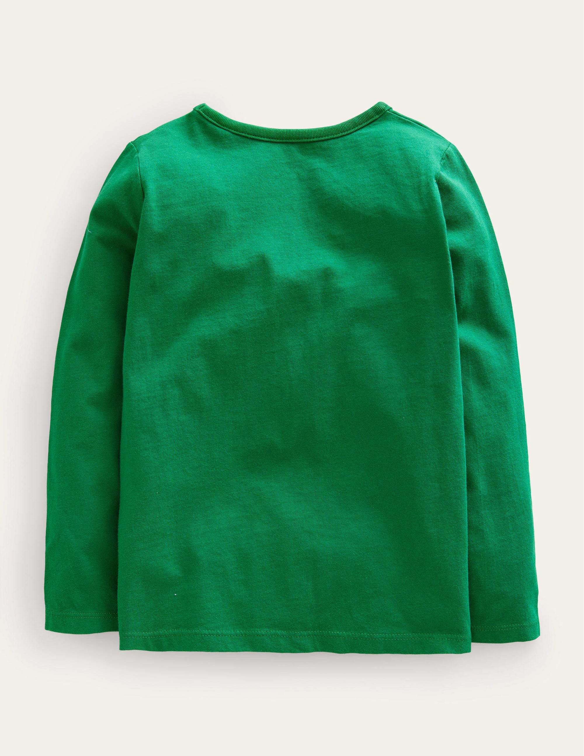Puff Sleeve Appliqué T-shirt-Deep Green - Image 2