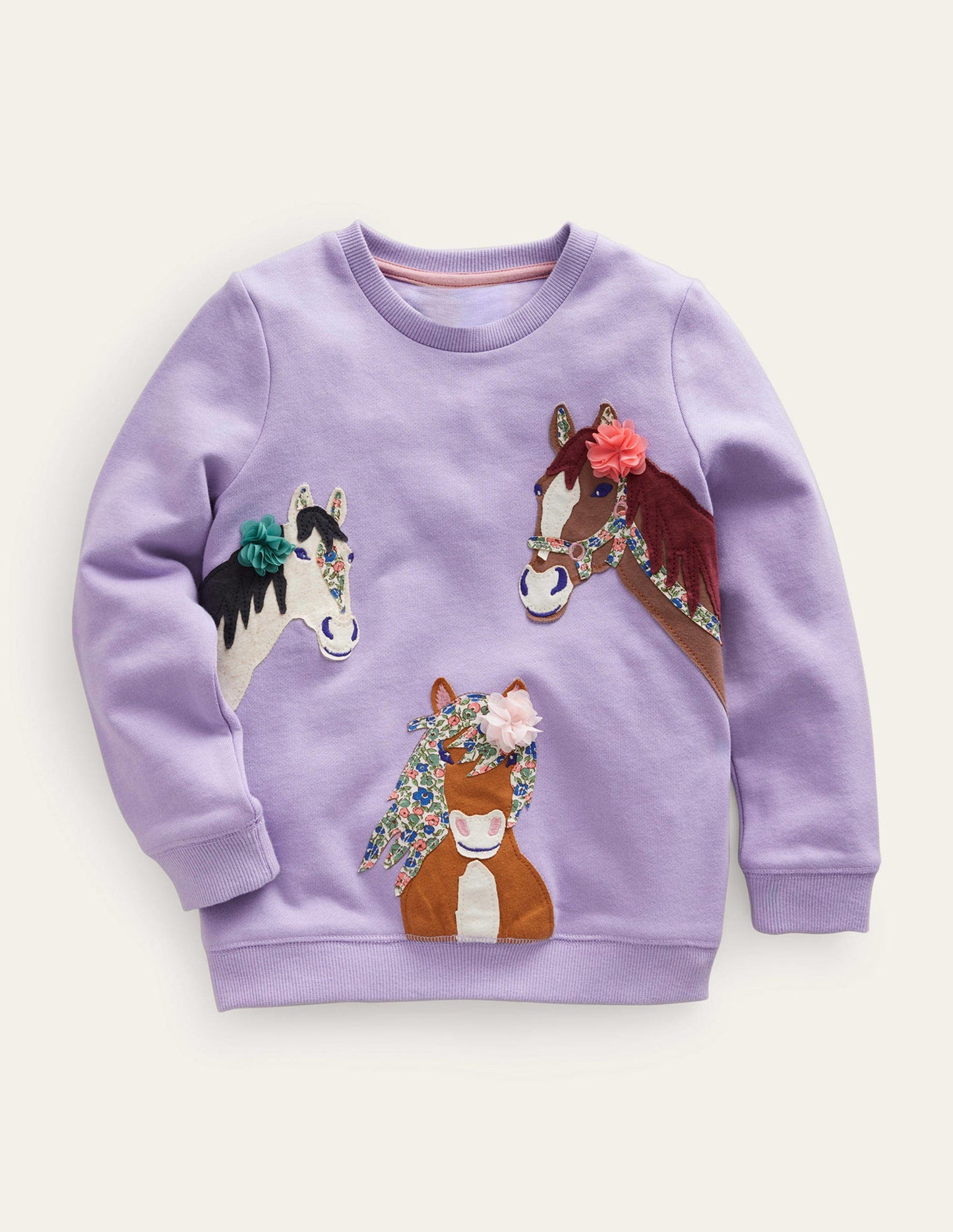Logo Applique Sweatshirt-Misty Lavender Purple