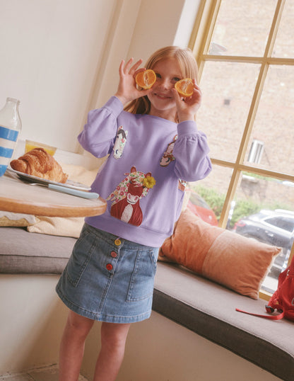 Logo Applique Sweatshirt-Misty Lavender Purple-1