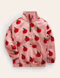 Printed Half Zip Sweat-Almond Pink Apples