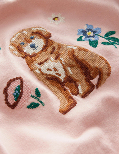 Embroidered T-Shirt-Provence Dusty Pink-3