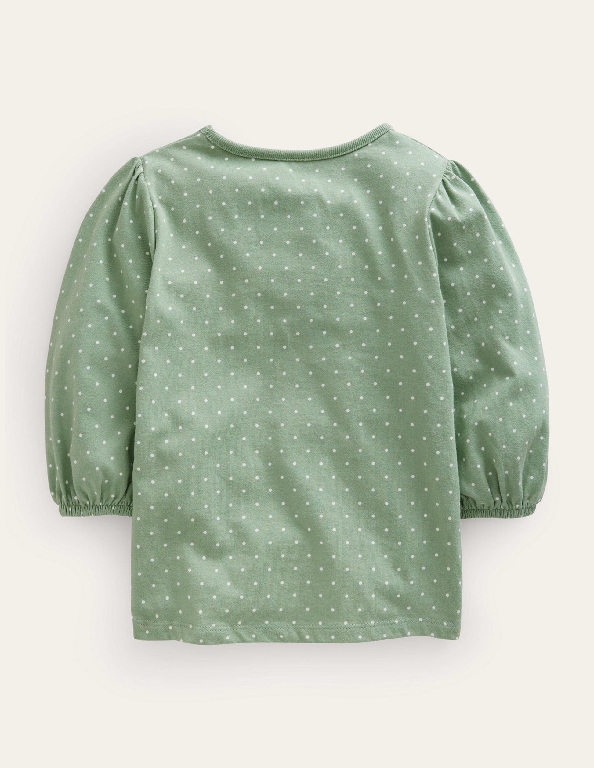 Appliqué Sleeve Detail Top-Green Smoke-3
