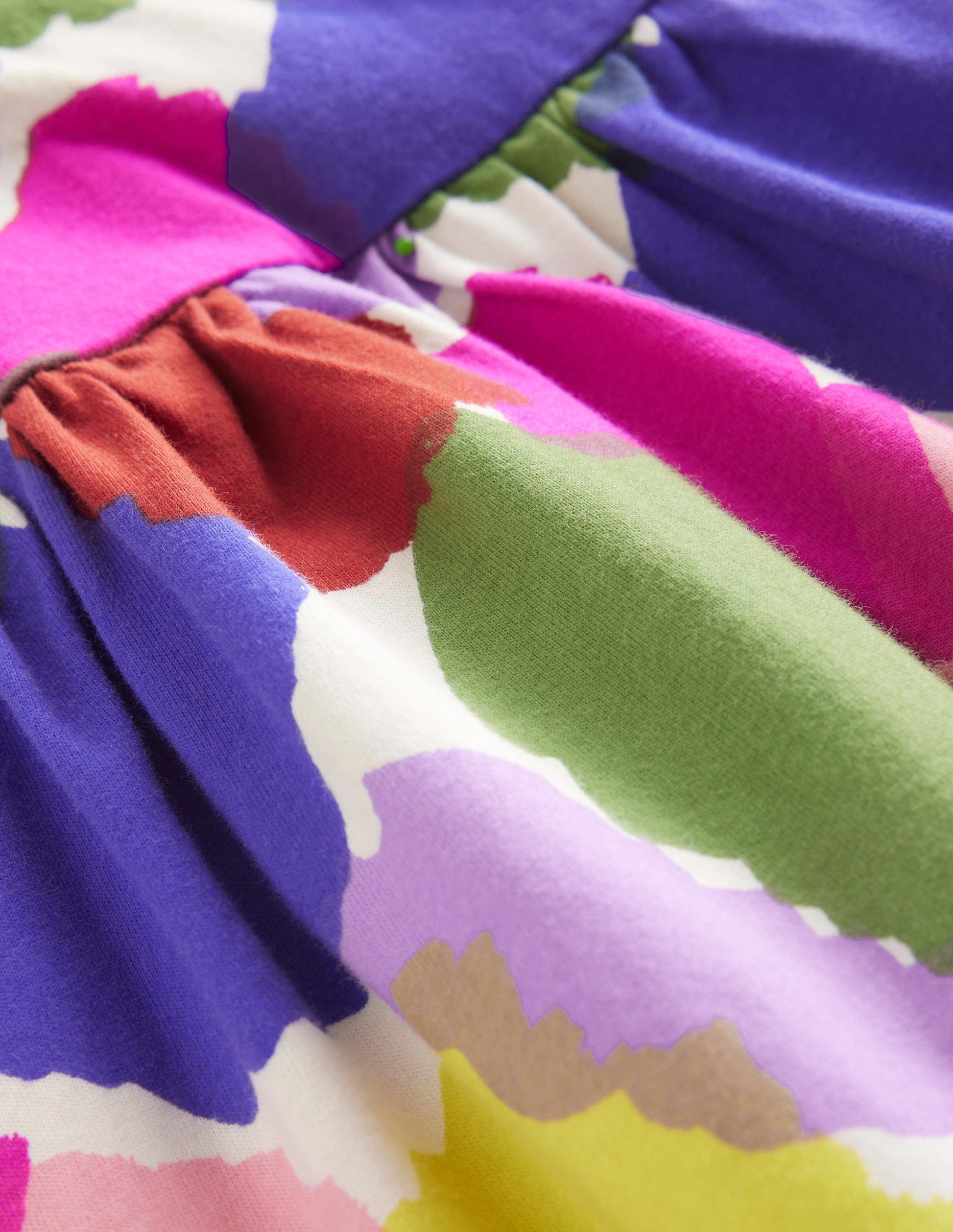 Short-sleeved Fun Jersey Dress-Multi Paint Patch-3