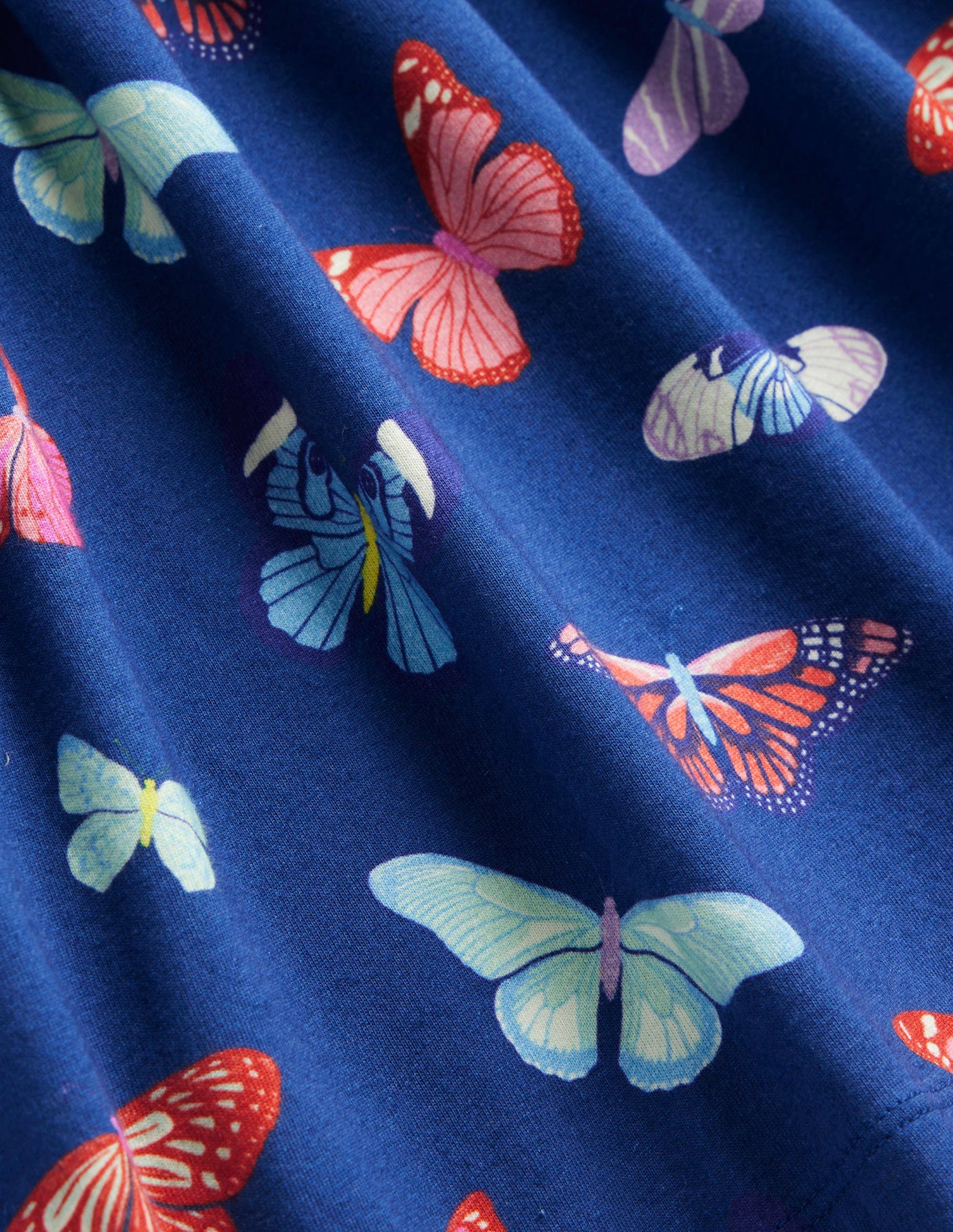 Long Sleeve Fun Jersey Dress-College Navy Butterflies-3