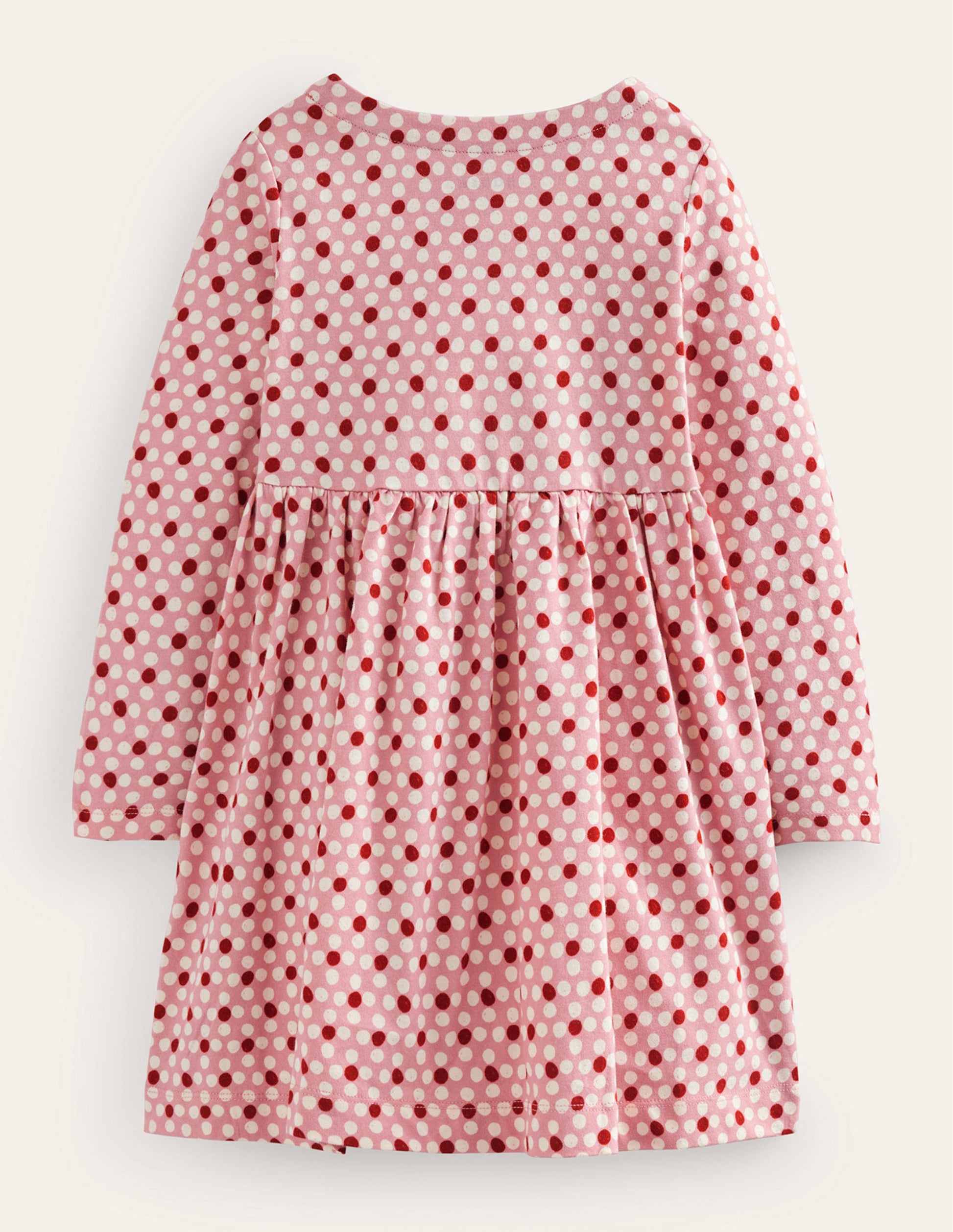 Long Sleeve Fun Jersey Dress-Almond Pink Geo Flower-2