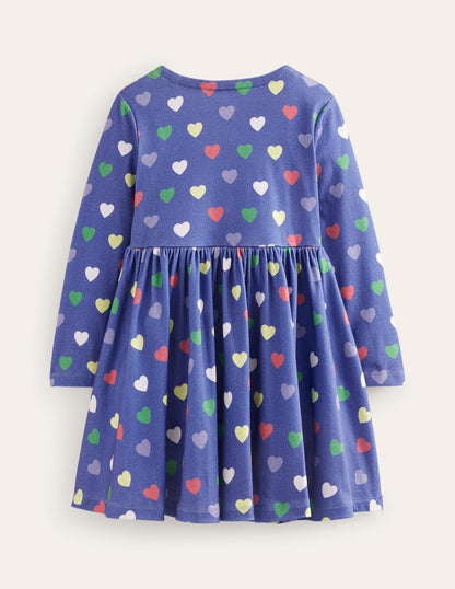 Twirly Ballerina Dress-College Navy Hearts