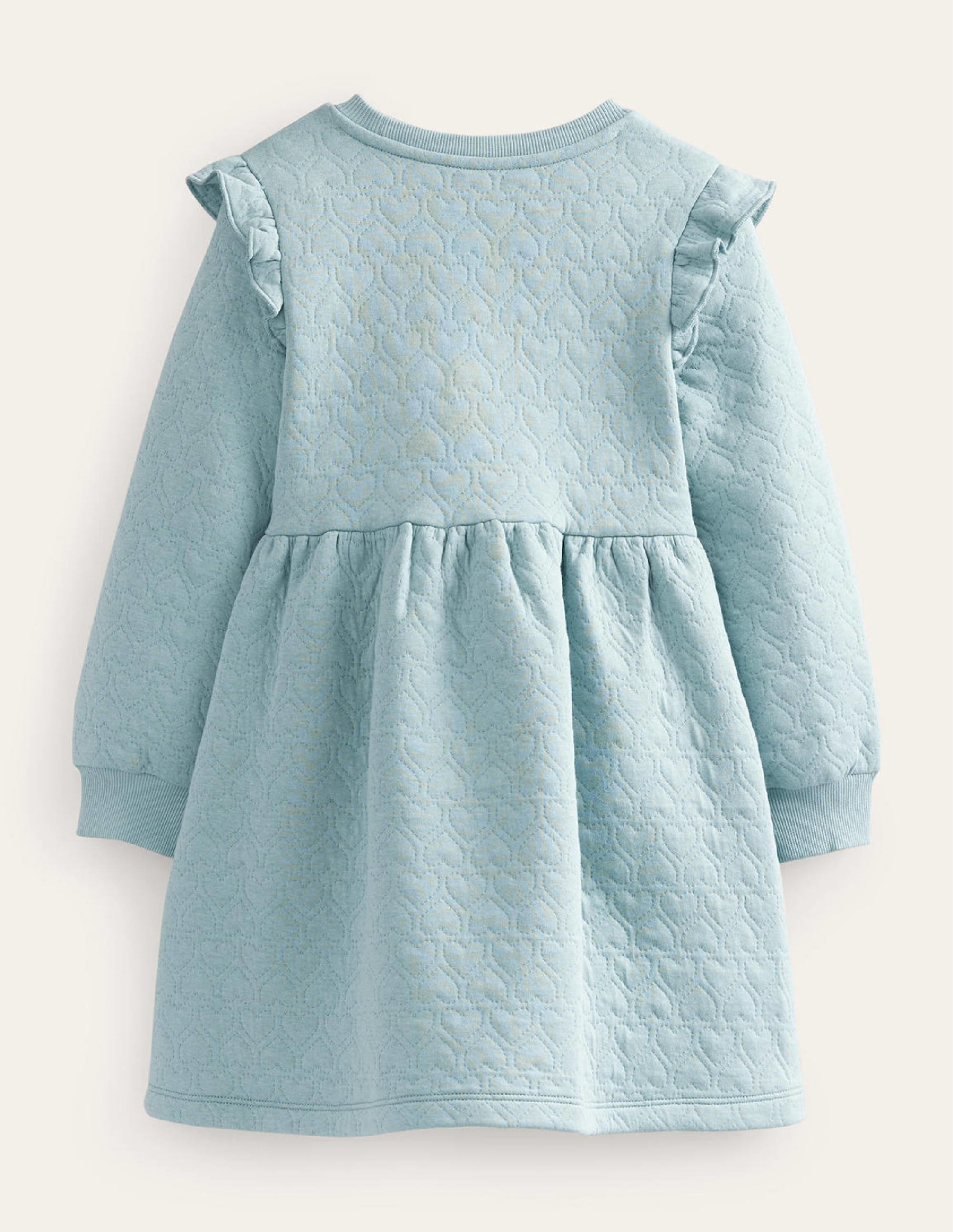Heart Jacquard Sweat Dress-Tourmaline Blue - Image 2