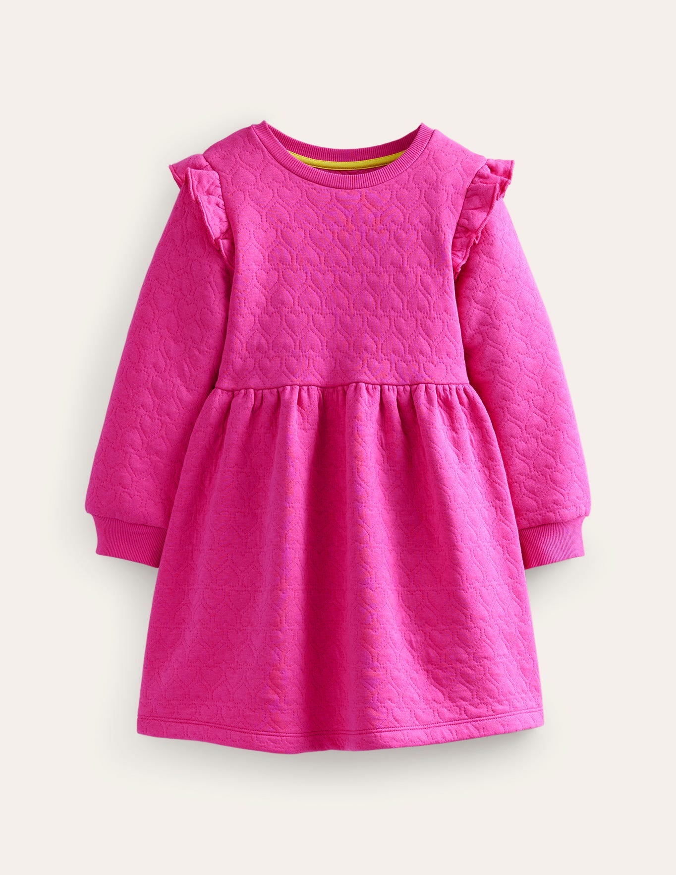 Heart Jacquard Sweat Dress-Phlox Pink - Image 1