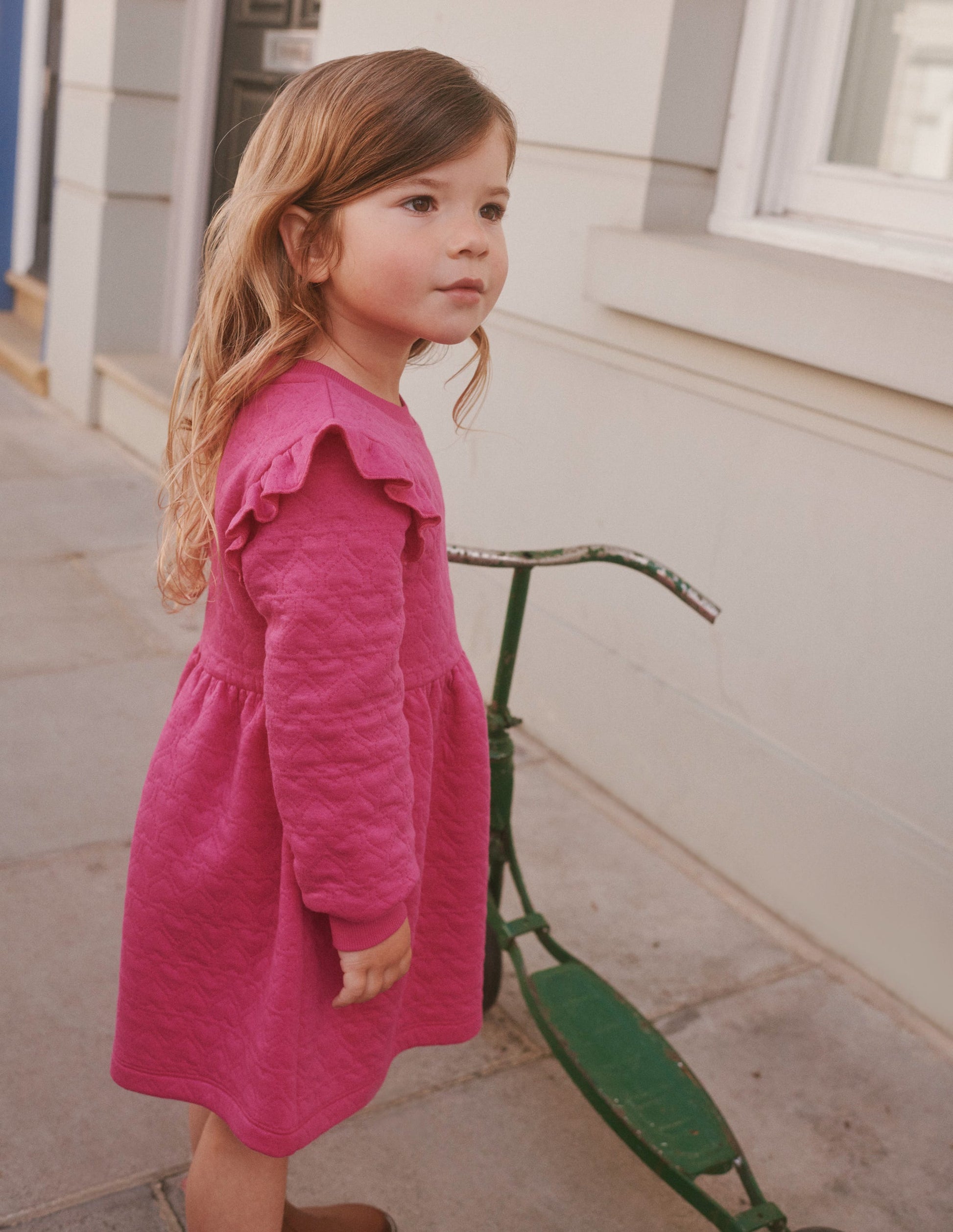 Heart Jacquard Sweat Dress-Phlox Pink-4