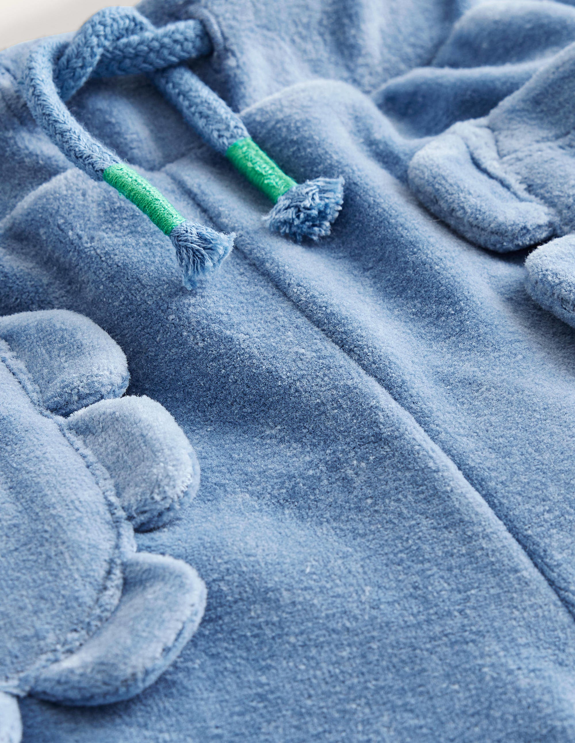 Scalloped Velour Jogger-Delft Blue - Image 3