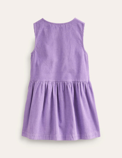 Button Pinafore Dress-Aster Purple-2