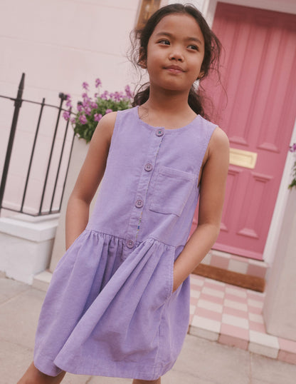 Button Pinafore Dress-Aster Purple-4