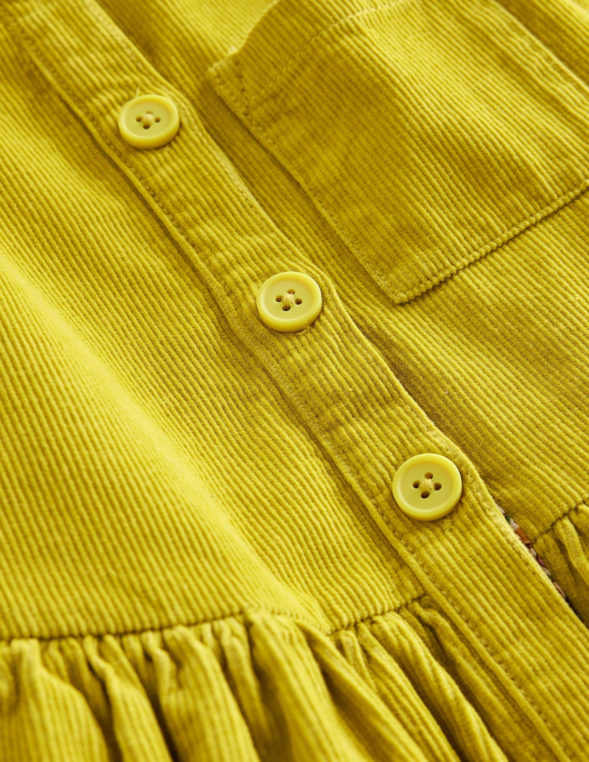 Button Pinafore Dress-Gooseberry Yellow-3