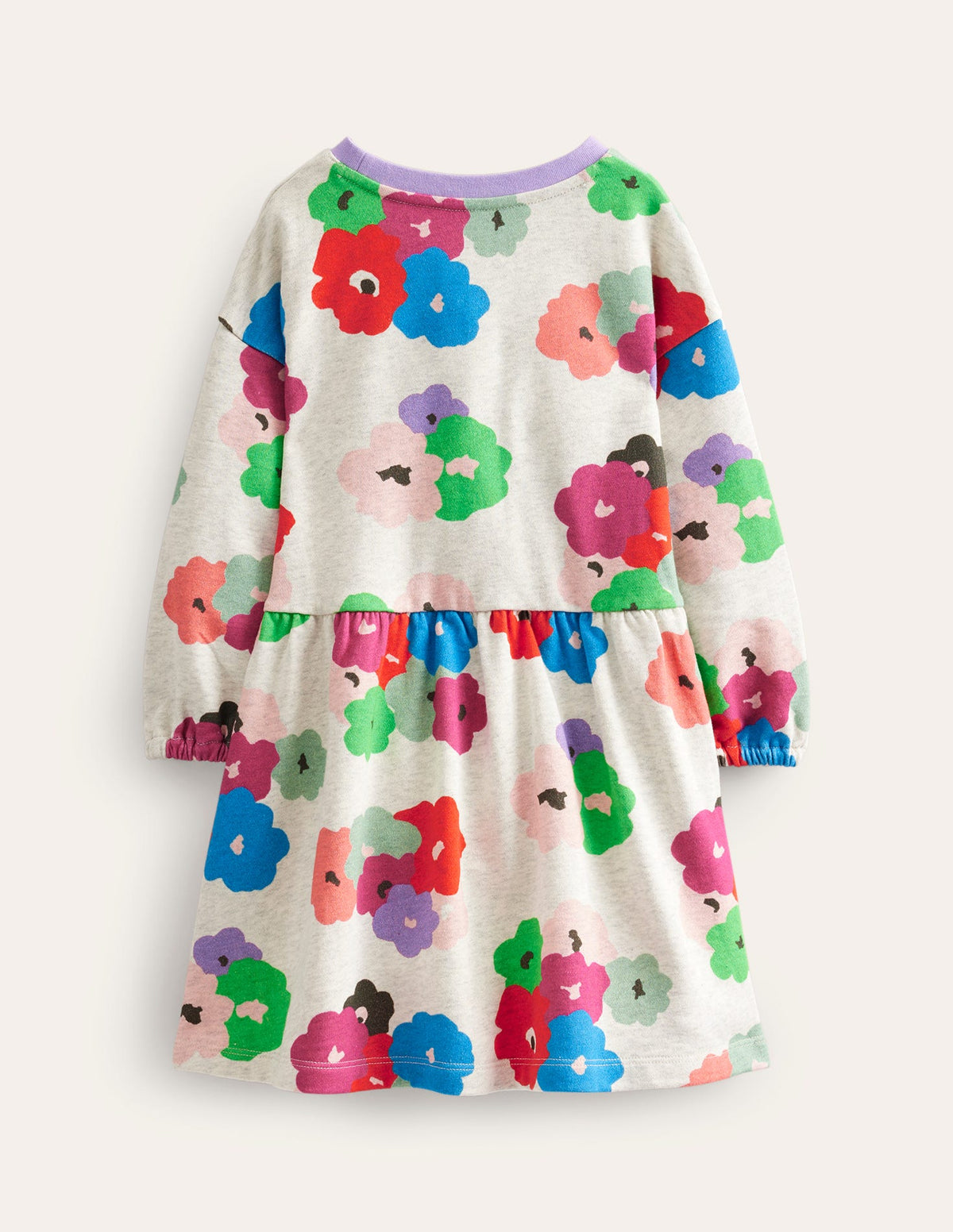 Relaxed Printed Sweat Dress-Mutli Abstract Floral - Image 2