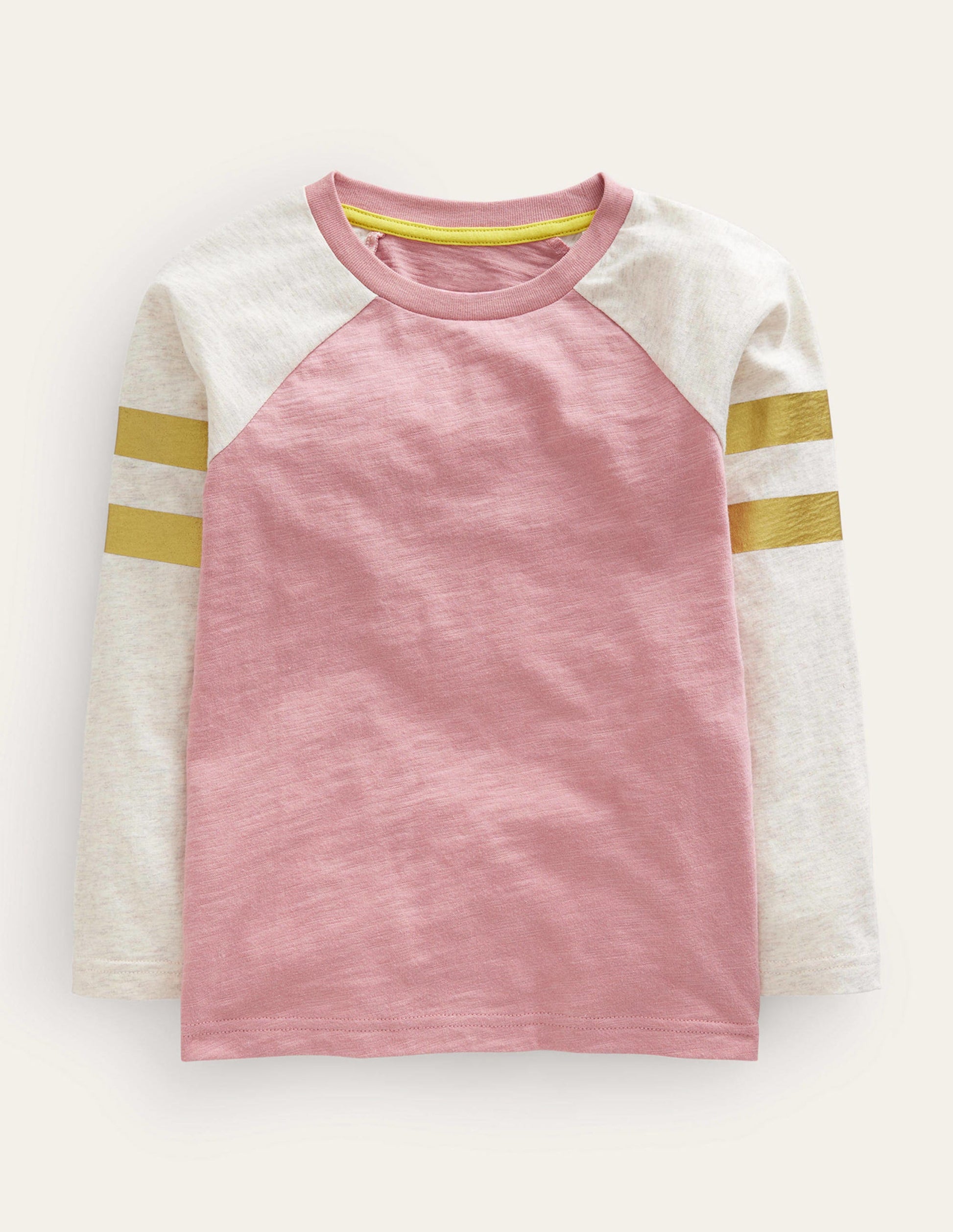Colourblock Raglan T-shirt-Almond Pink-1