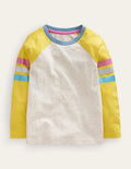 Colourblock Raglan T-shirt-Oatmeal Marl