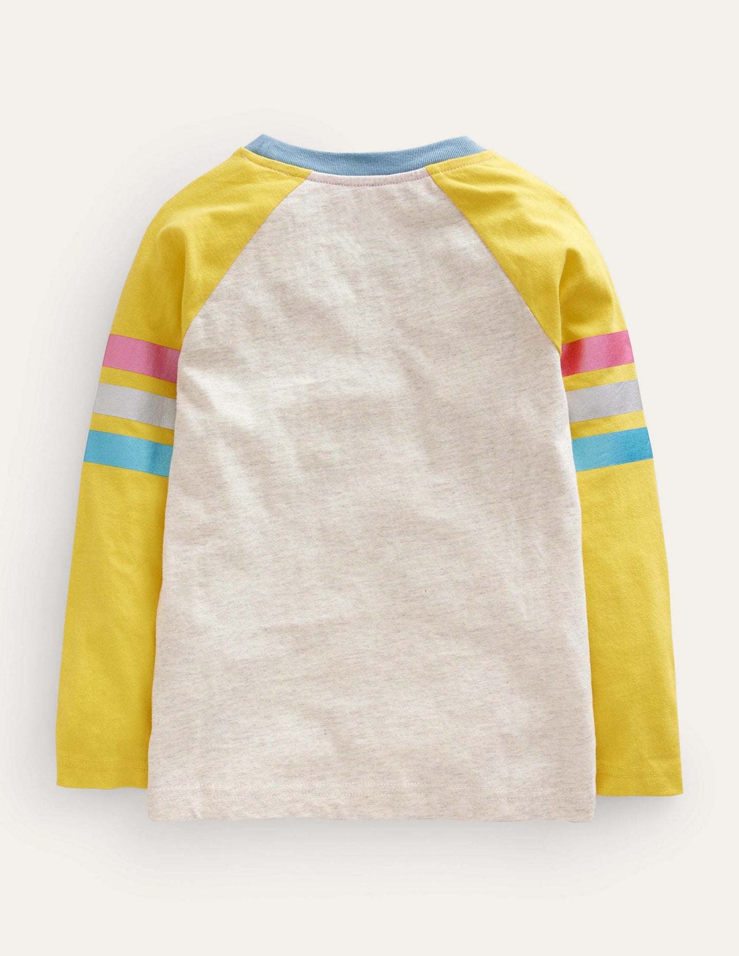 Colourblock Raglan T-shirt-Oatmeal Marl