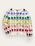 Fair Isle Cardigan-Ivory Apples