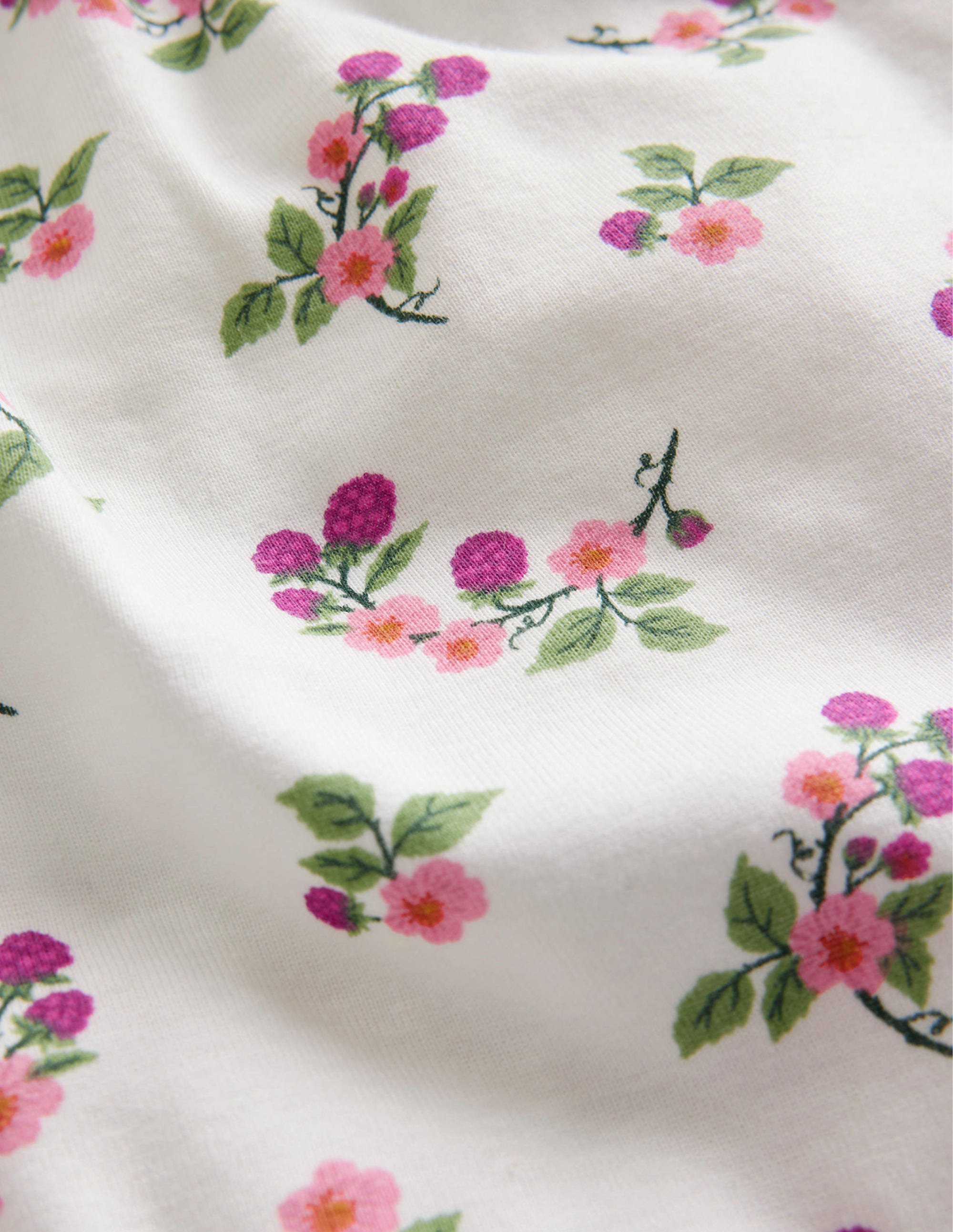Snug Long John Pyjamas-Ivory Floral - Image 3
