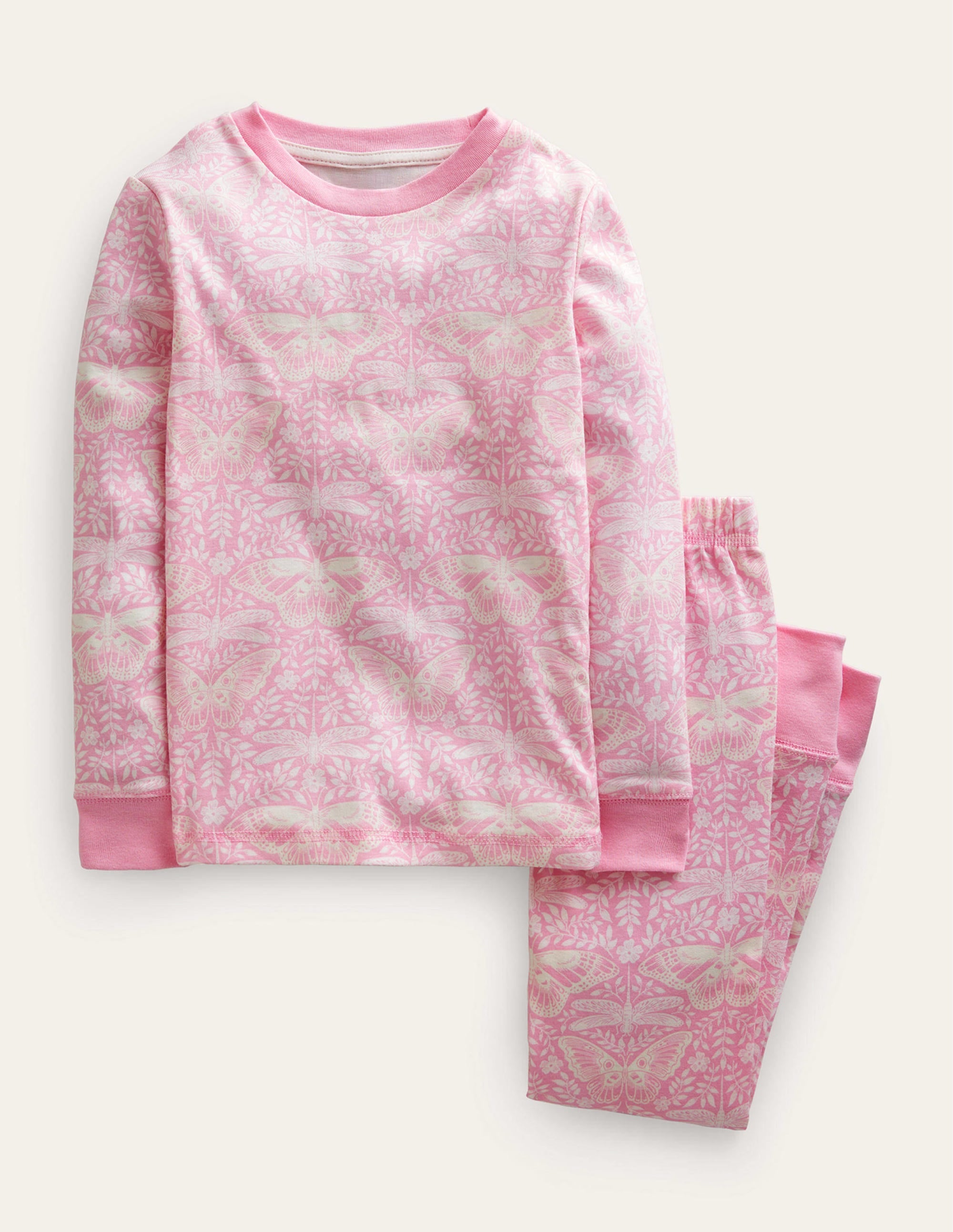 Snug Glow-In-The-Dark Pyjamas-Cameo Pink Butterfly - Image 1
