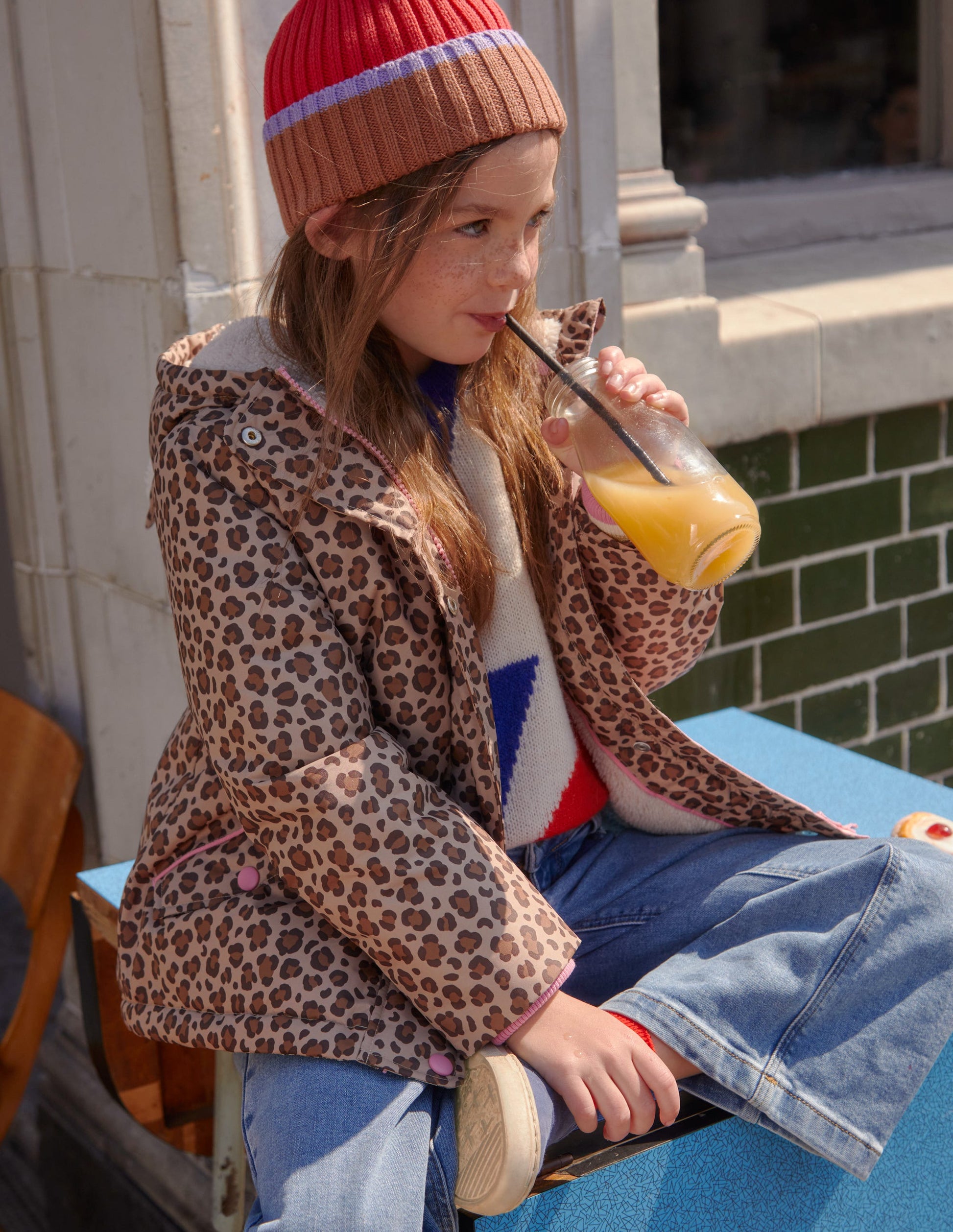 Sherpa Lined Anorak-Nut Leopard Print-5