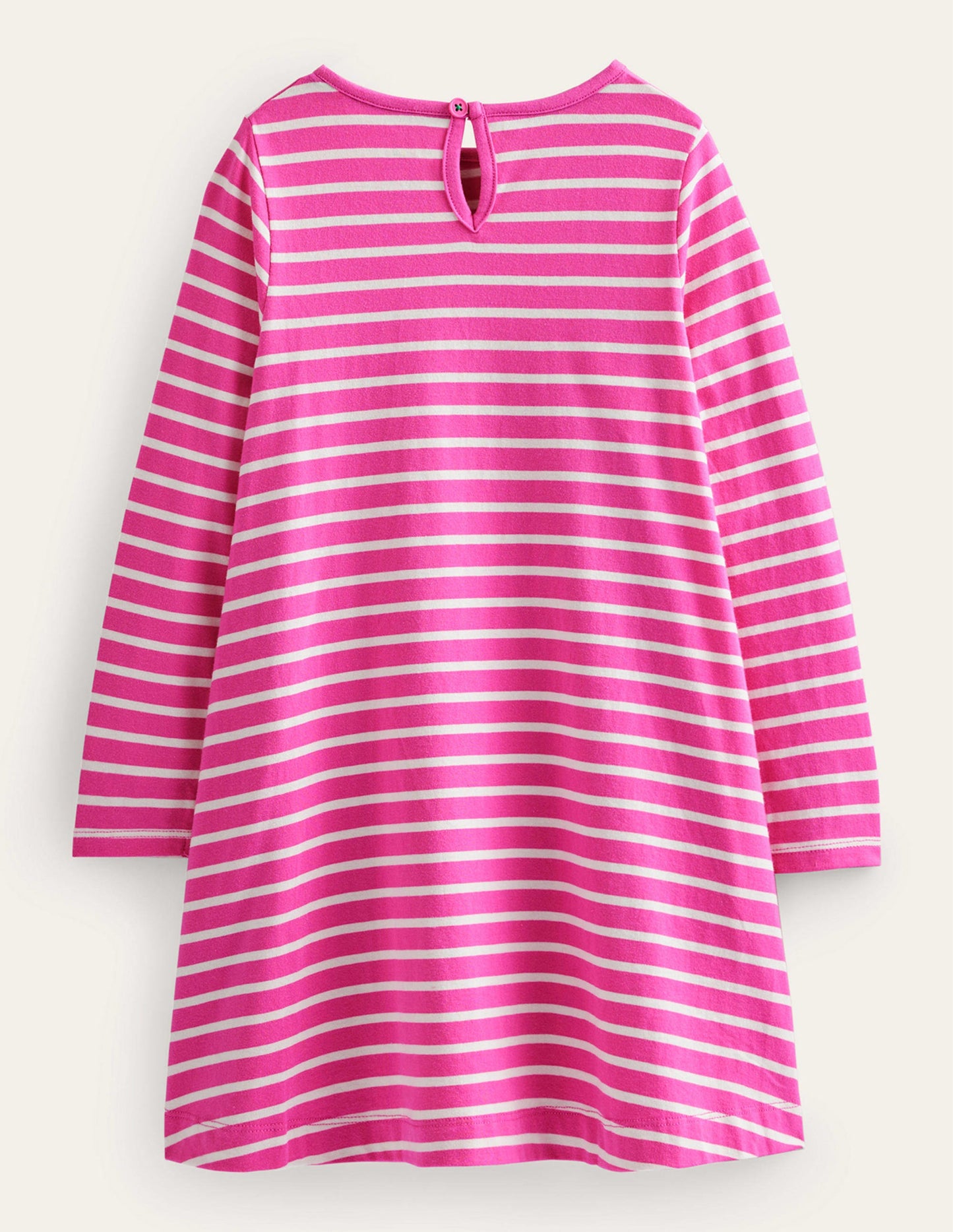 Big Appliqué Dress-Tickled Pink/Ivory